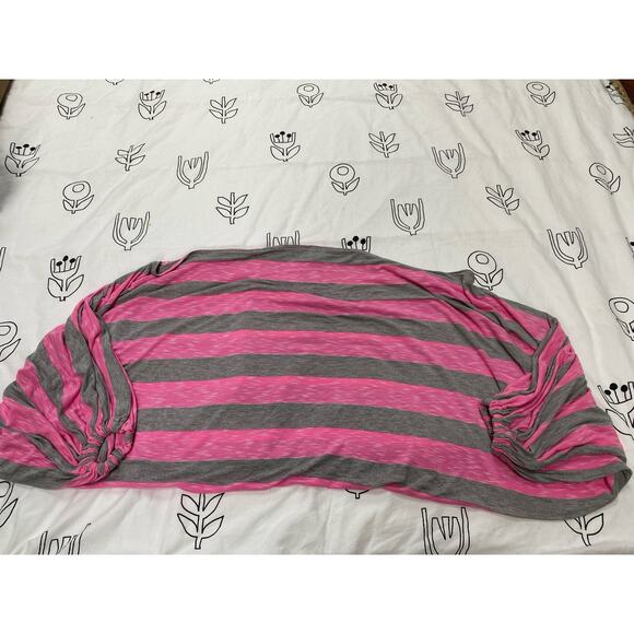 Lara Bly Tops - Lara Bly Striped Pink and Grey Cropped Top